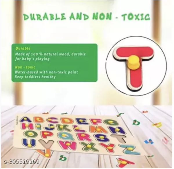 English Capital Alphabets Wooden Board kids learning educational toys ABCD Board for Boys,Girls,kids puzzle - Image 5
